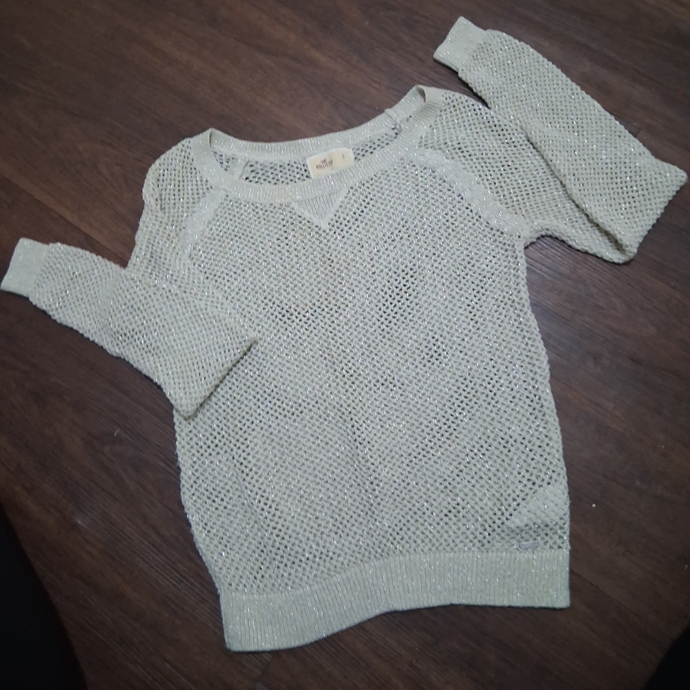 Womens Hollister Cable Knit Sweater Ivory
